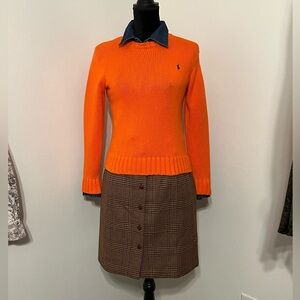 Ralph Lauren 90s  Cable knit sweater Preppy small P College Academia vintage